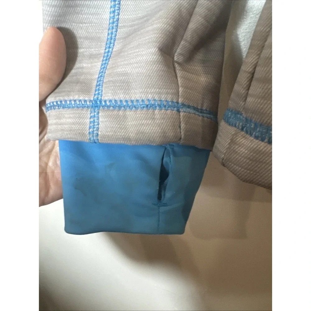 Snozu Coat Jacket‎ Kid's Boy's Sz L 14/16 Blue Fleece Lining Front Zip Gray